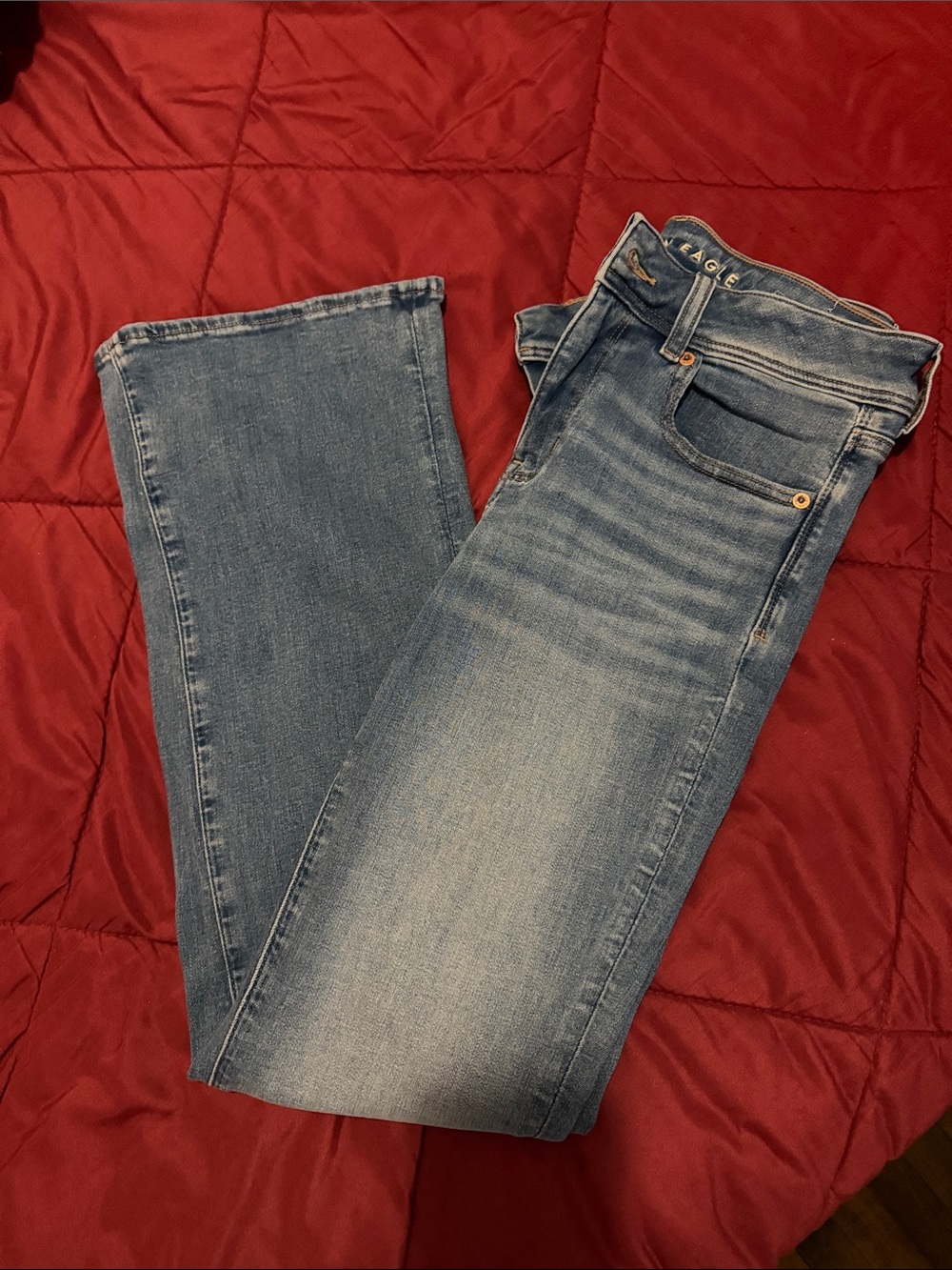 American Eagle Outfitters Light Blue Flare Wide Leg Jeans